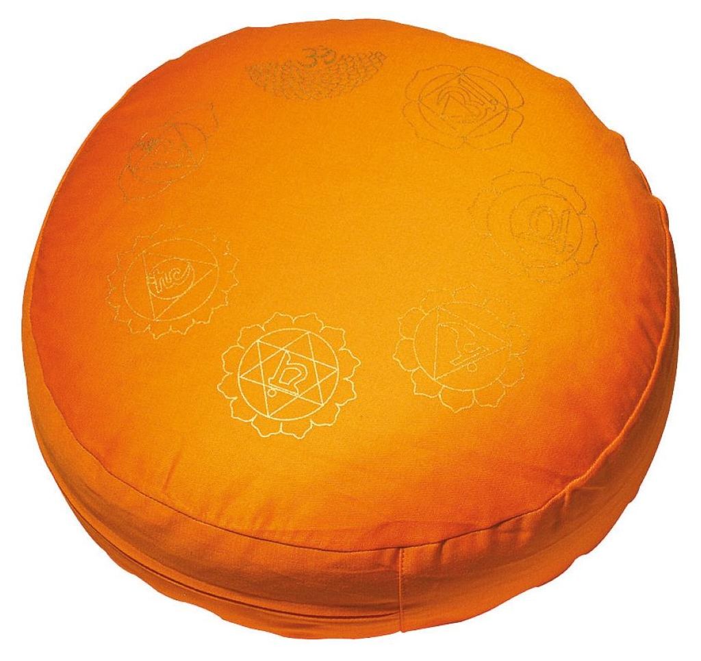 Meditationskissen mit Inlet "7 Chakren" Baumwolle(80%), Polyester(20%) orang
