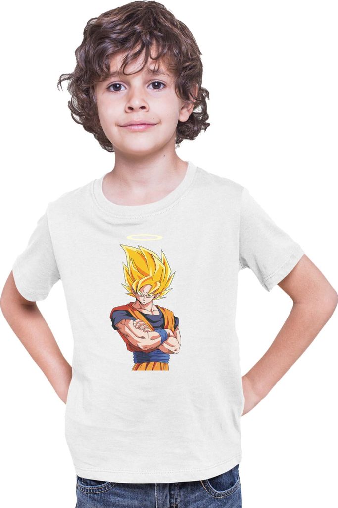 Kinder T-Shirt Dragon Anime Manga Ball Z Goku 31, 12-13 Jahr - 152 / Weiß