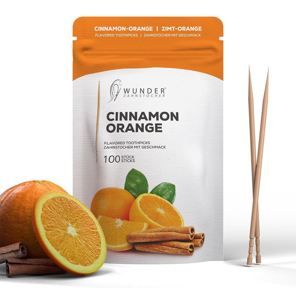 Wunder Zahnstocher mit Geschmack - Zimt Orange - 100er Produktbild 