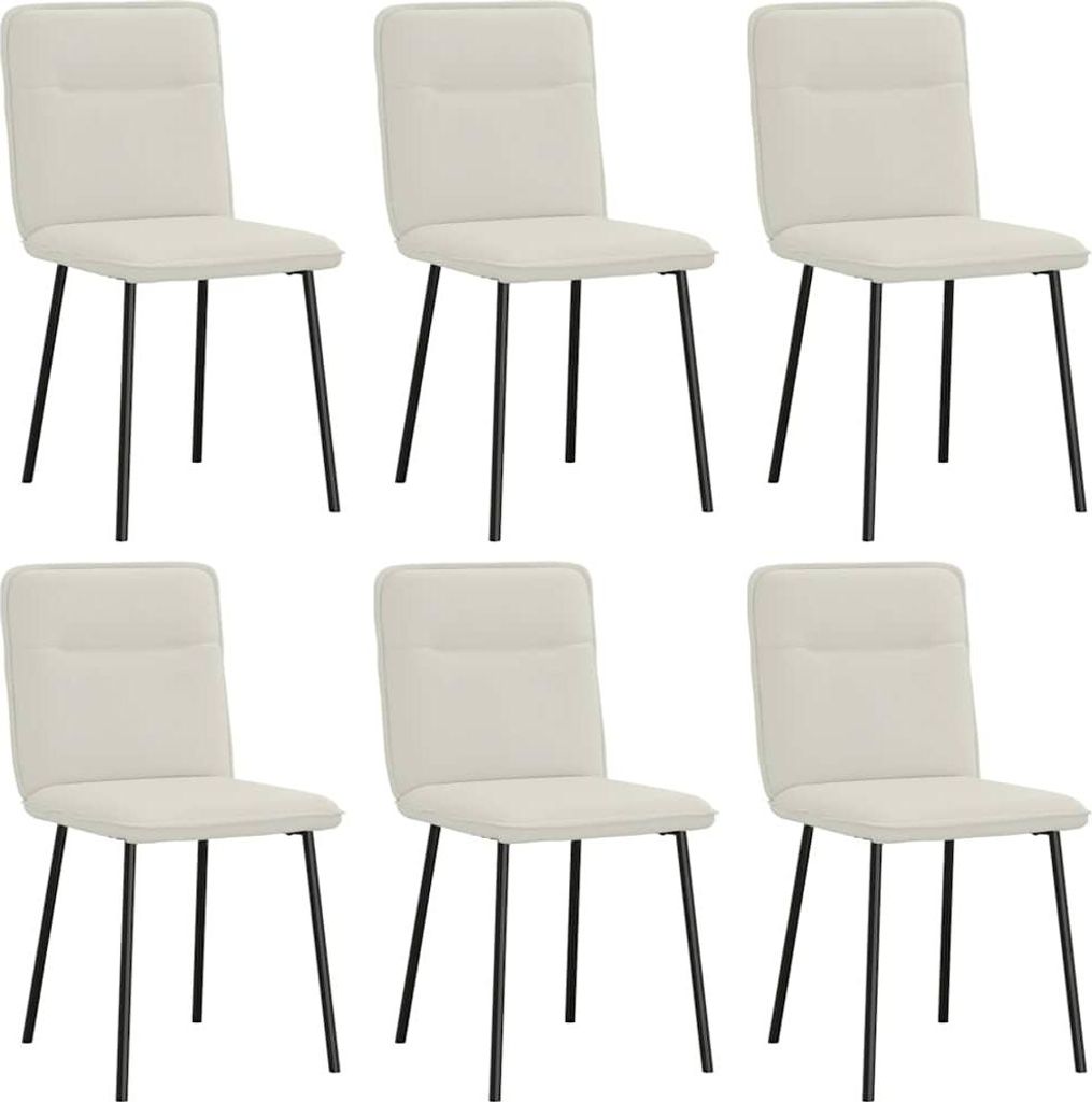 vidaXL Esszimmerstühle 6 Stk. Creme Samt
