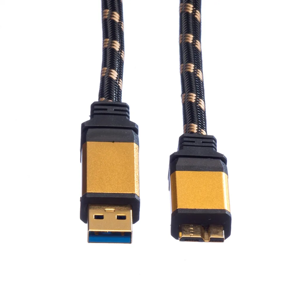 Câble USB A vers Micro B pour Transfert Rapide 5Gbps ROLINE GOLD 0,8 m
