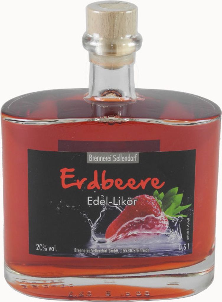 Edel-Likör Erdbeere aus Sellendorf (0,5 l / 20 % vol.) Produktbild 