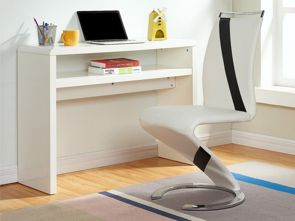 4er Set TWIZY Stühle - Lederähnliches Material schwarz + weiß