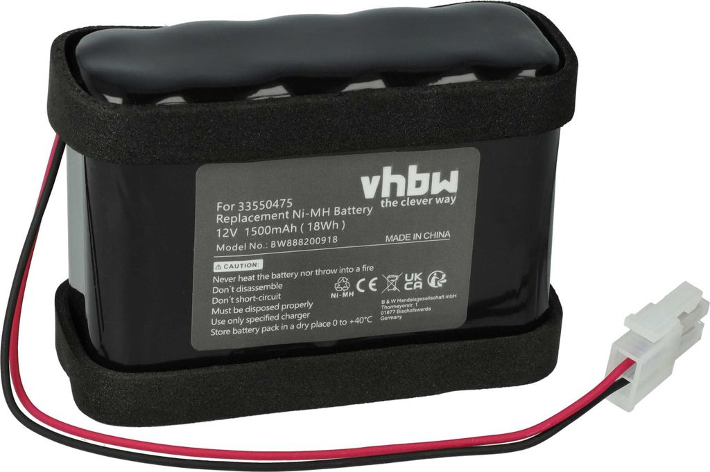 vhbw Akku Ersatz für Moltech 1000234 für Schiebetorantrieb Torantrieb Drehtorantrieb (1500 mAh, 12 V, NiMH)