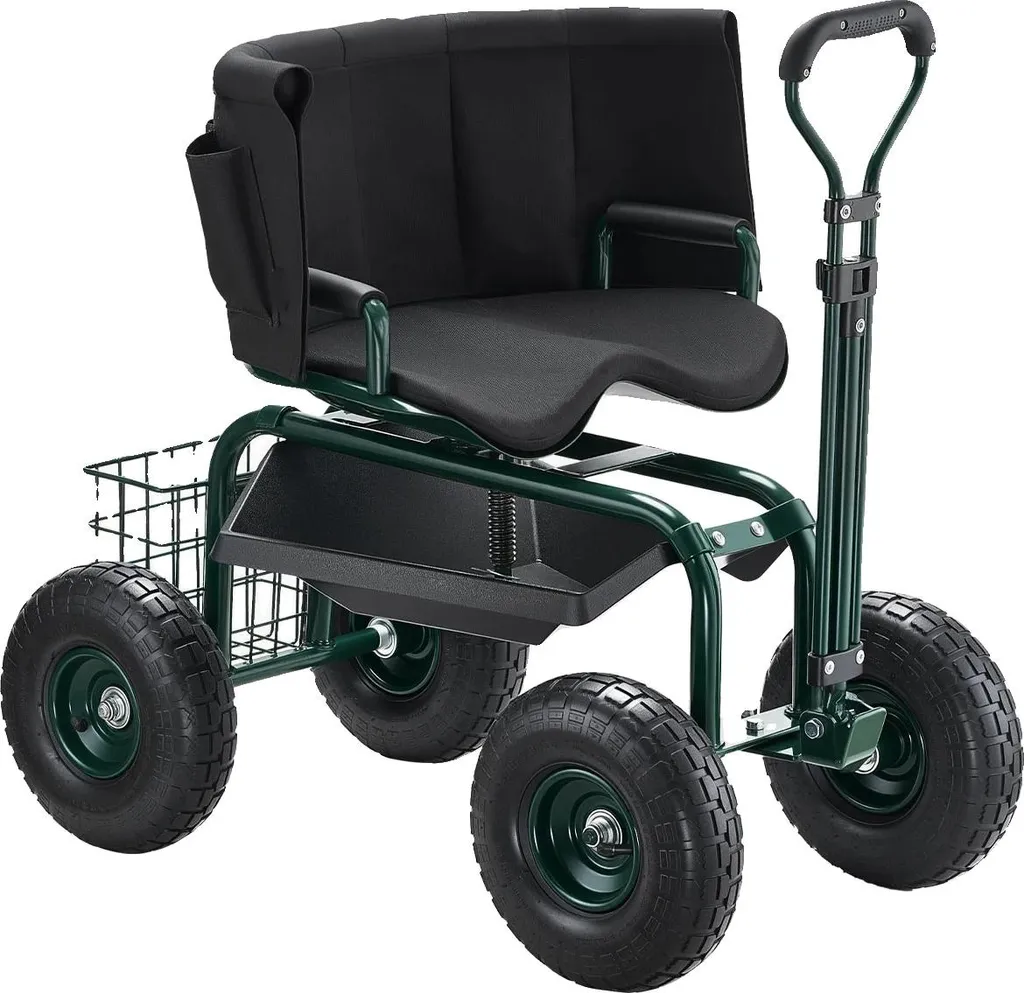 Chariot pour entretien jardin et potager avec dossier ergonomique 45L