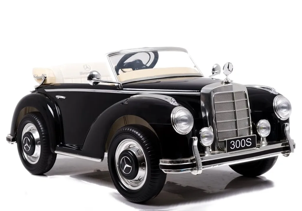 Mercedes 300S 12V Noir Siva : Sécurité parentale 2.4 GHz et Roues EVA
