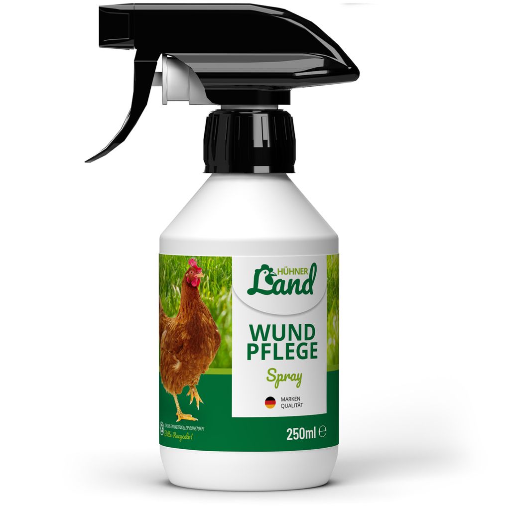 HÜHNER Land Wundpflege Spray 250ml für Hühner & Geflügel - Kolloidales Silberspray Wundspray für Tiere, Silberspray, Sprühpflaster, Spray Wun...