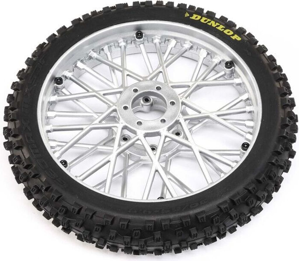 Losi Dunlop MX53 Front Motorrad Reifen Mounted Chrome: Promoto-MX