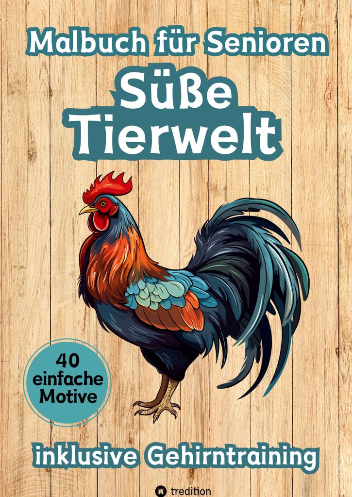 Malbuch für Senioren Süße Tierwelt Einfache Ausmalbilder für Rentner mit Gehirntraining Geschenkidee Valentinstag