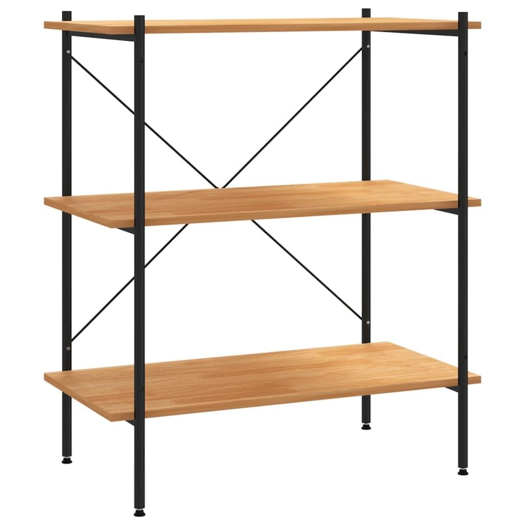"2026 Aktion"Leiterregal Landhaus-Stil - Standregal Langlebiges - 3-stöckiges Regal Schwarz und Eiche 80x40x92cm - Bücherregale NeuMöbel200870