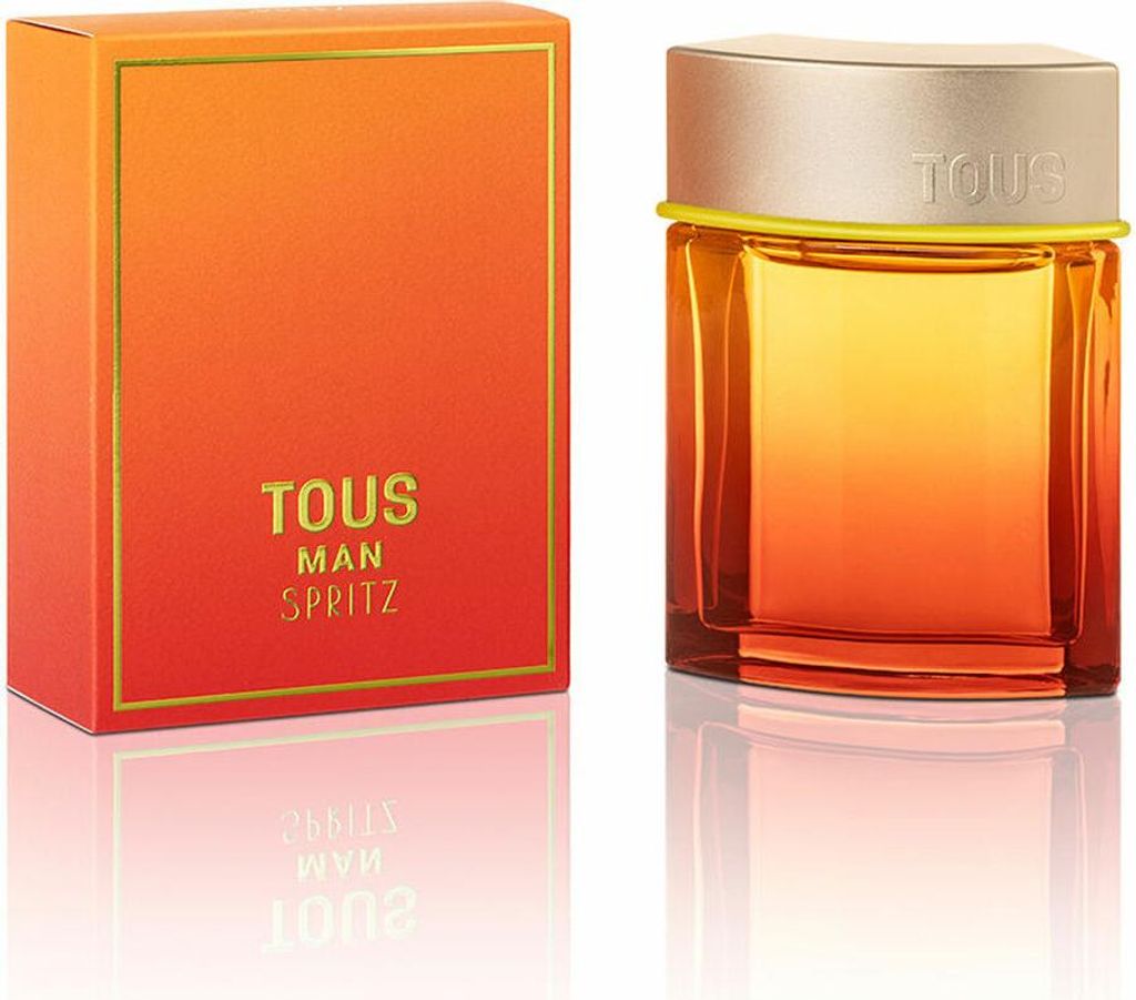 A perfume box and bottle are displayed side-by-side on a white background.