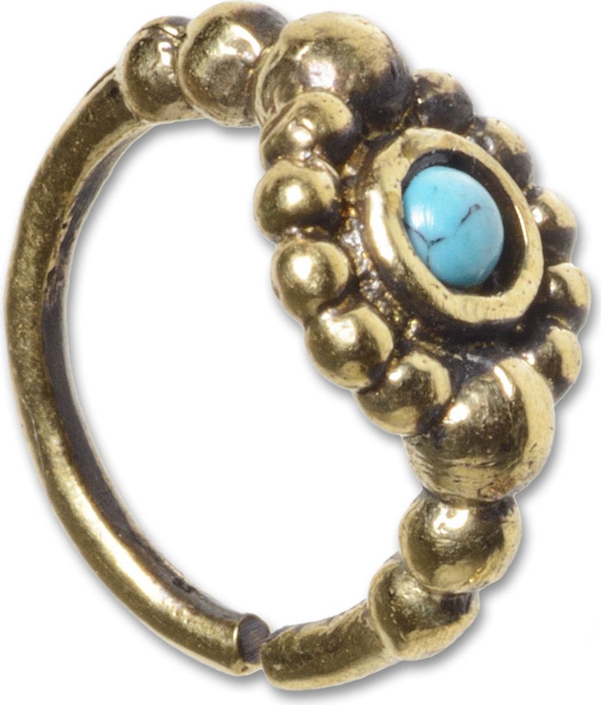 viva-adorno 1,0mm Nasenring Messing Nasenpiercing Piercing Hoop Ring Vintage Antik Gold verschiedene Designs Z516,D3