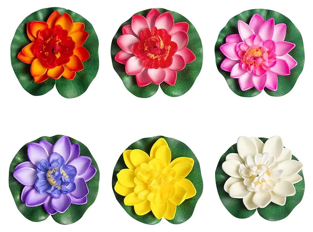 Nénuphars artificiels ManYing NC049 lotus flottants en mousse de 10 cm