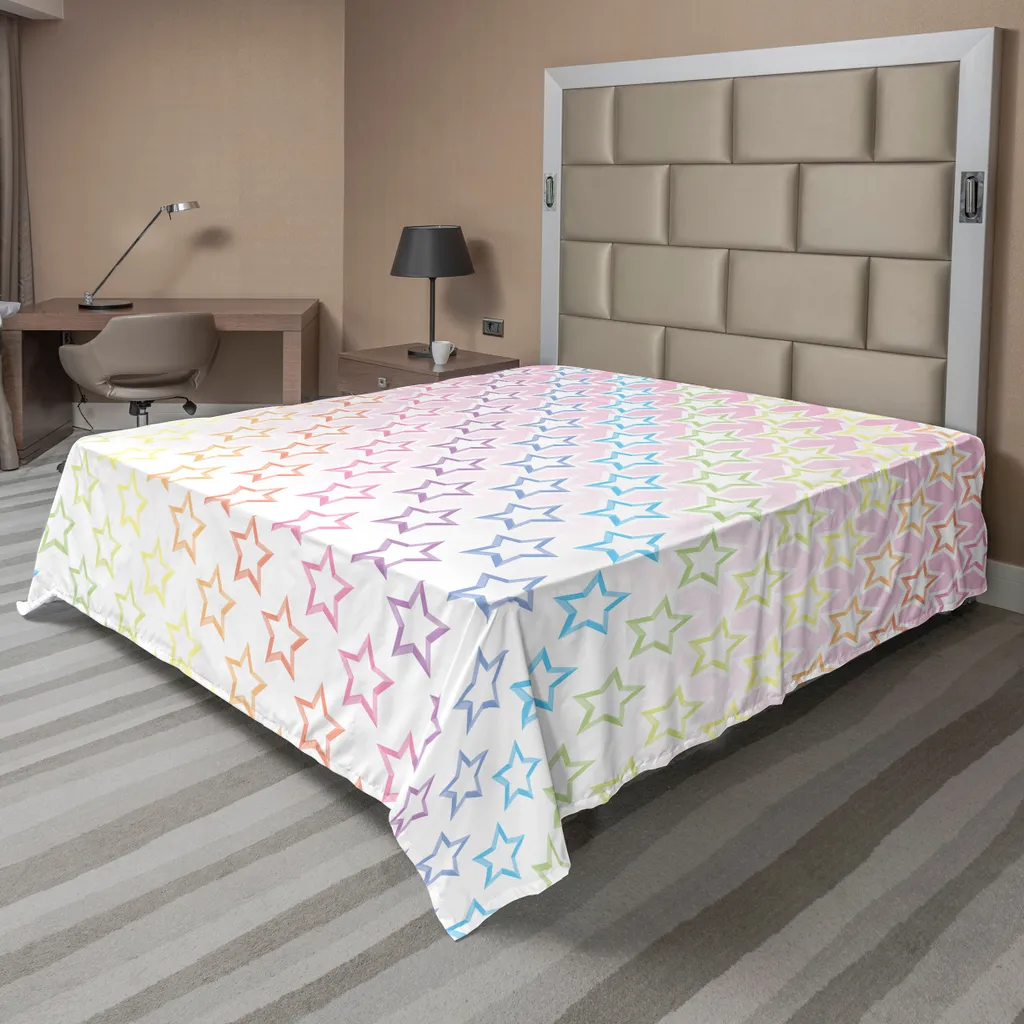 Drap plat Star 275x260 cm, Imprimé Voie Lactée Arc-en-Ciel Multicolore