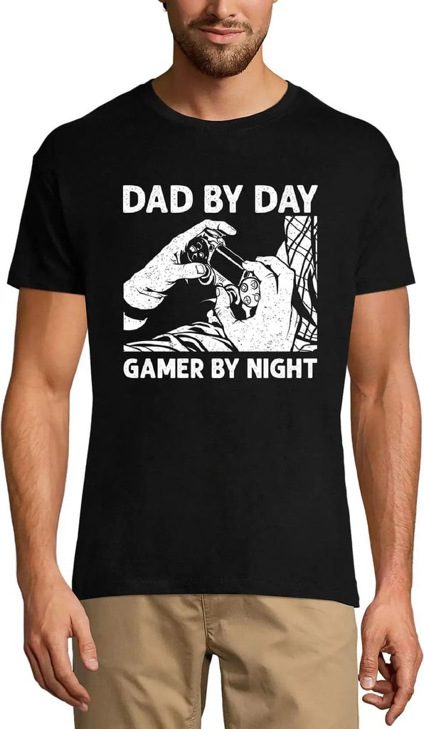 Herren Grafik T-Shirt Papa bei Papa Gamer bei Nacht - Dad's Gaming – Dad By Dad Gamer By Night - Dad's Gaming – Öko-Verantwortlich Vintage Jah...