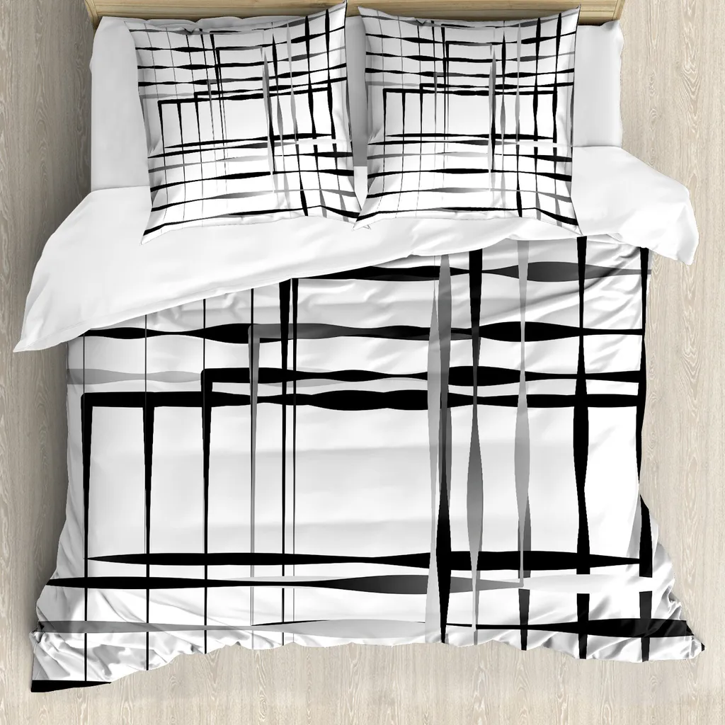 ABAKUHAUS Copripiumino Geometrico Astratto 155x220 - Set Letto Antiacaro