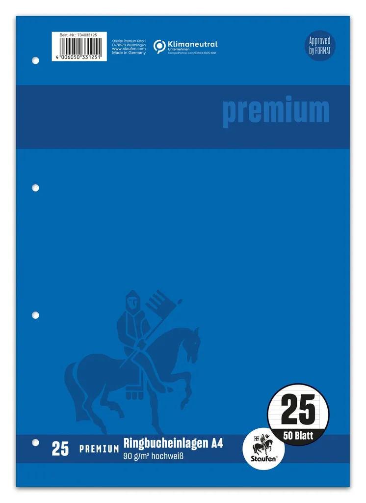 Ricambi A4 Staufen Premium 90g LIN 25 - Stock 10 Confezioni 734033125