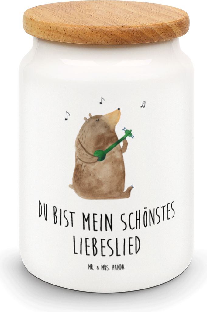 Mr. & Mrs. Panda tee behälter Bär Lied - Weiß - Geschenk, Liebe, Frau, Kaffeedose, Partner, Snackdose, Valentinstag, Keksdose, Dose, Herz, Teddy