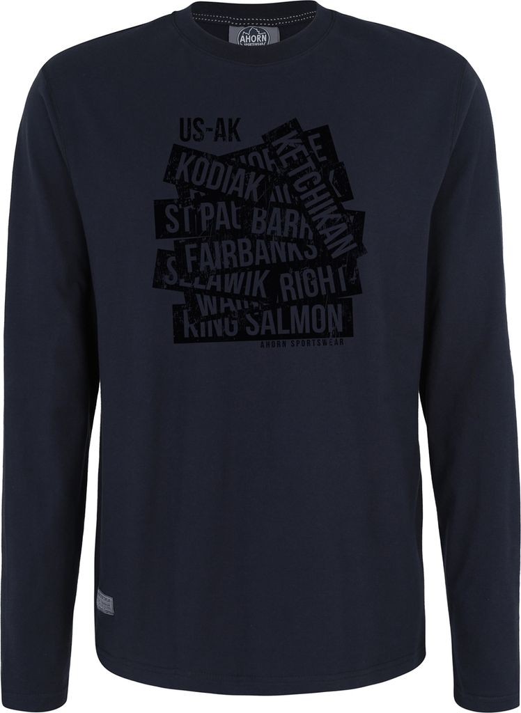Übergrößen Longshirt Kodiak schwarz AHORN SPORTSWEAR Navy 9XL