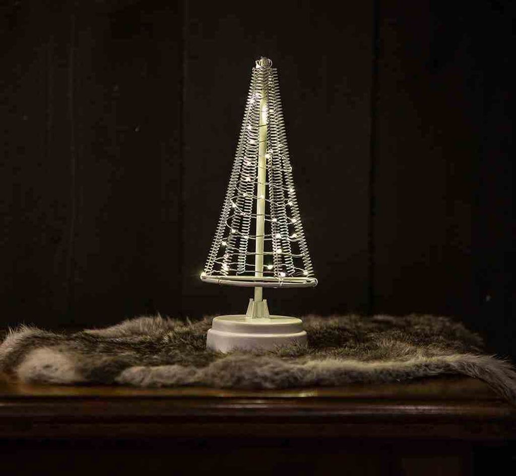 Christmas United CU-SA-01-02-S Santa ́s Tree S weiß 25 cm 40 warmweiße LED ́s