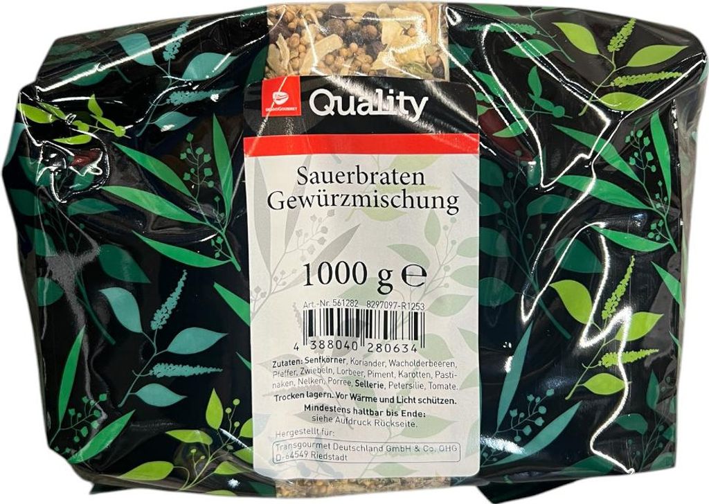 TGQ Sauerbraten Gewürzmischung 1 kg – Aromatische Würzbasis für traditionellen Braten