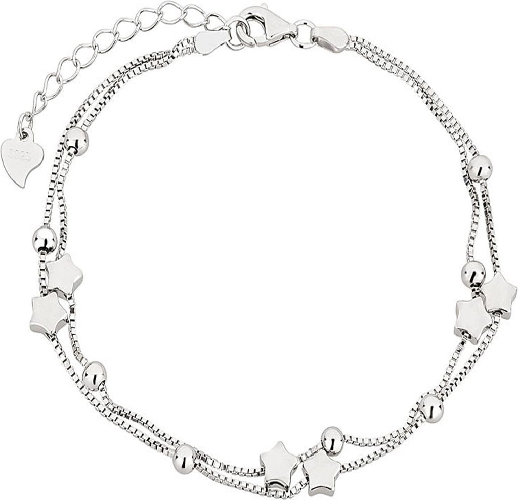 Armkette echt Silber 925 Venizianer mit Sternen zweireihig