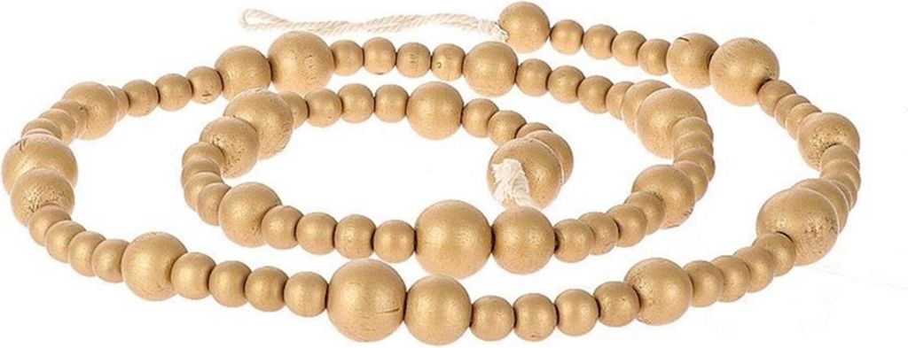 Dekorative Wohnkette aus Holz, L 165 cm, goldfarben