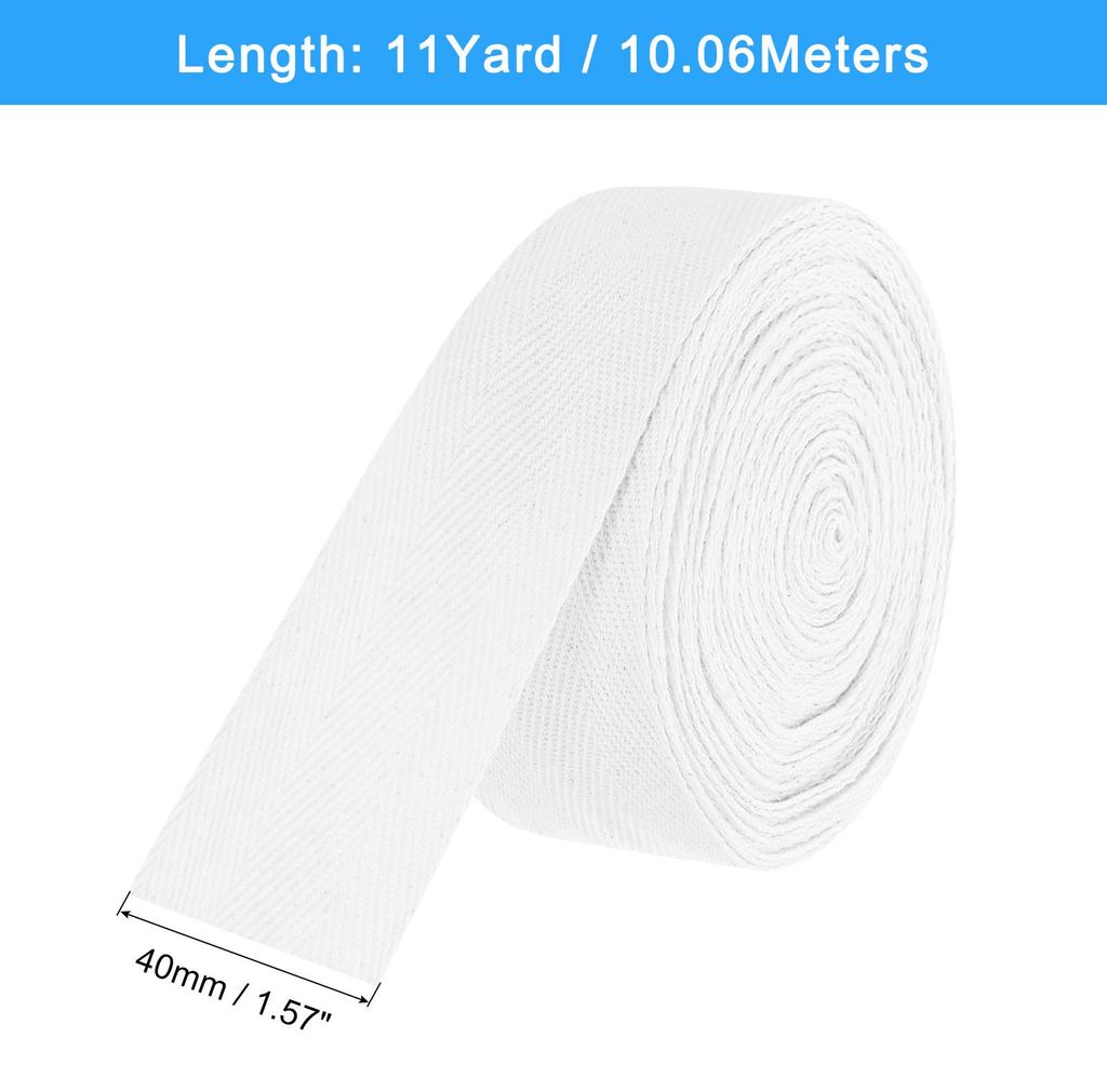 Schr?gband, 1 Stš¹ck 11 Yard x 40mm - Baumwollstoffband, Rolle Schr?gband fš¹r Kleidung, Accessoires, Taschen (Wei?)