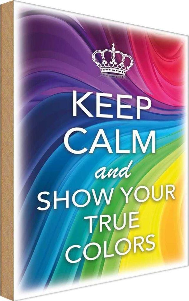vianmo Holzschild 18x12 cm Keep Calm and show true colors