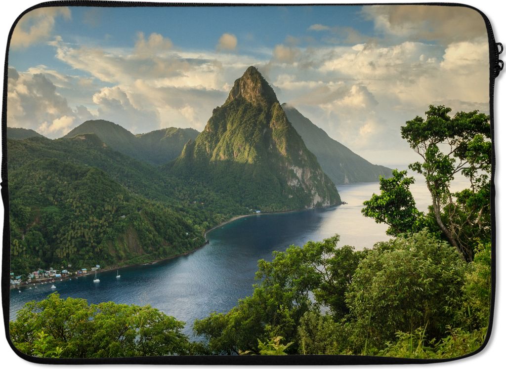 MuchoWow Laptop Hülle 14 ZollSt. Lucia Laptoptasche - Laptoptasche - Stoßsicher - Schutzhaube