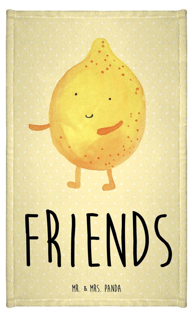 Mr. & Mrs. Panda Handtuch Beste Freunde Zitrone - Gelb Pastell - Geschenk, Lustige Sprüche, Gästetuch, Gäste-WC, Frotteehandtuch, Klein, gäste ...