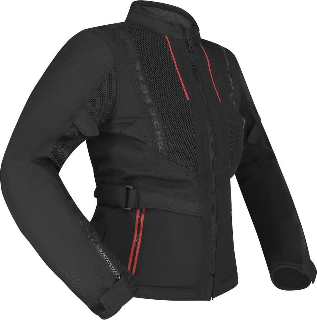 Richa Monaco Mesh WP wasserdichte Damen Motorrad Textiljacke, schwarz/rot, M