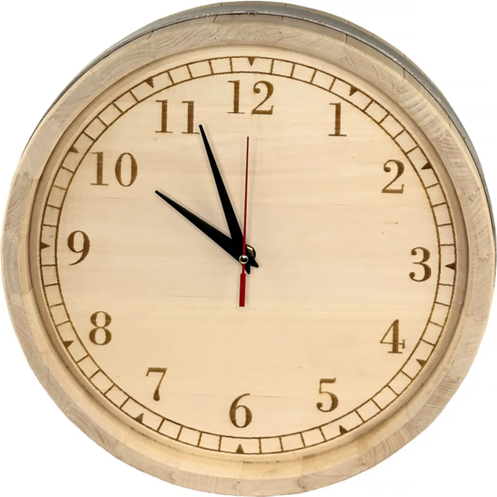 Horloge en tilleul D330 mm avec cadran classique élégant pour salon