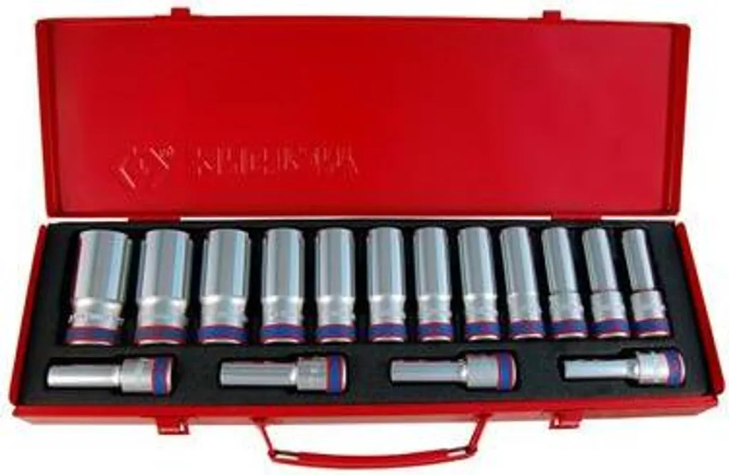 Coffret de douilles 1/2 pouces longues King Tony - 16 pièces de serrage