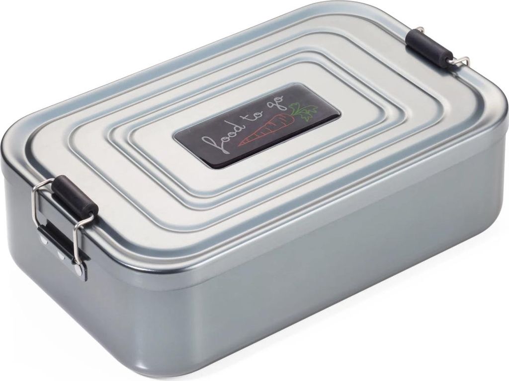 TROIKA #BOX80-A183, Brotdose, Erwachsene/Kinder, Grau, Aluminium, Rechteckig, 148 mm