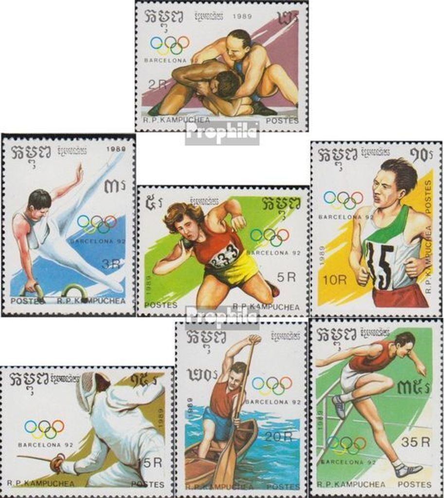 Briefmarken Kambodscha 1989 Mi 1040-1046 (kompl.Ausg.) Produktbild 