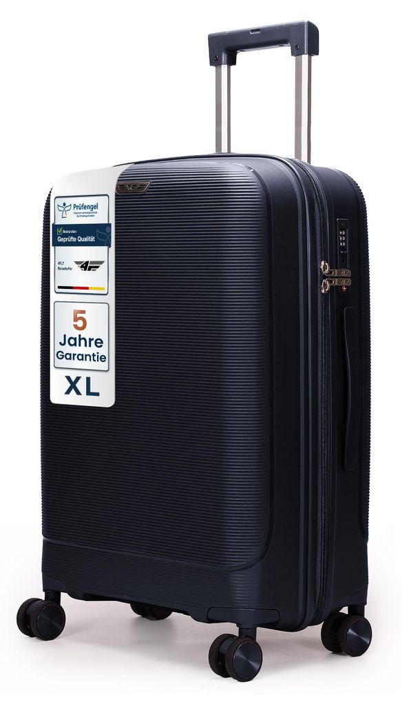 4FLY Leichter Hartschalen-Reisekoffer XL 75 cm (90L) – mit TSA-Schloss, 4 Spinner-Doppelrollen und Aluminium-Teleskopgriff, Aufgabegepäck