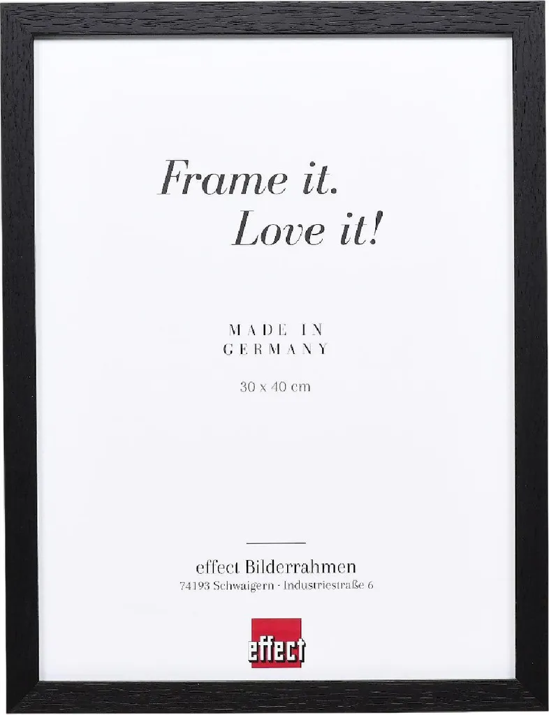 Telaio Nero 25x35 cm Profilo 33 in Legno con Vetro Acrilico Moderno