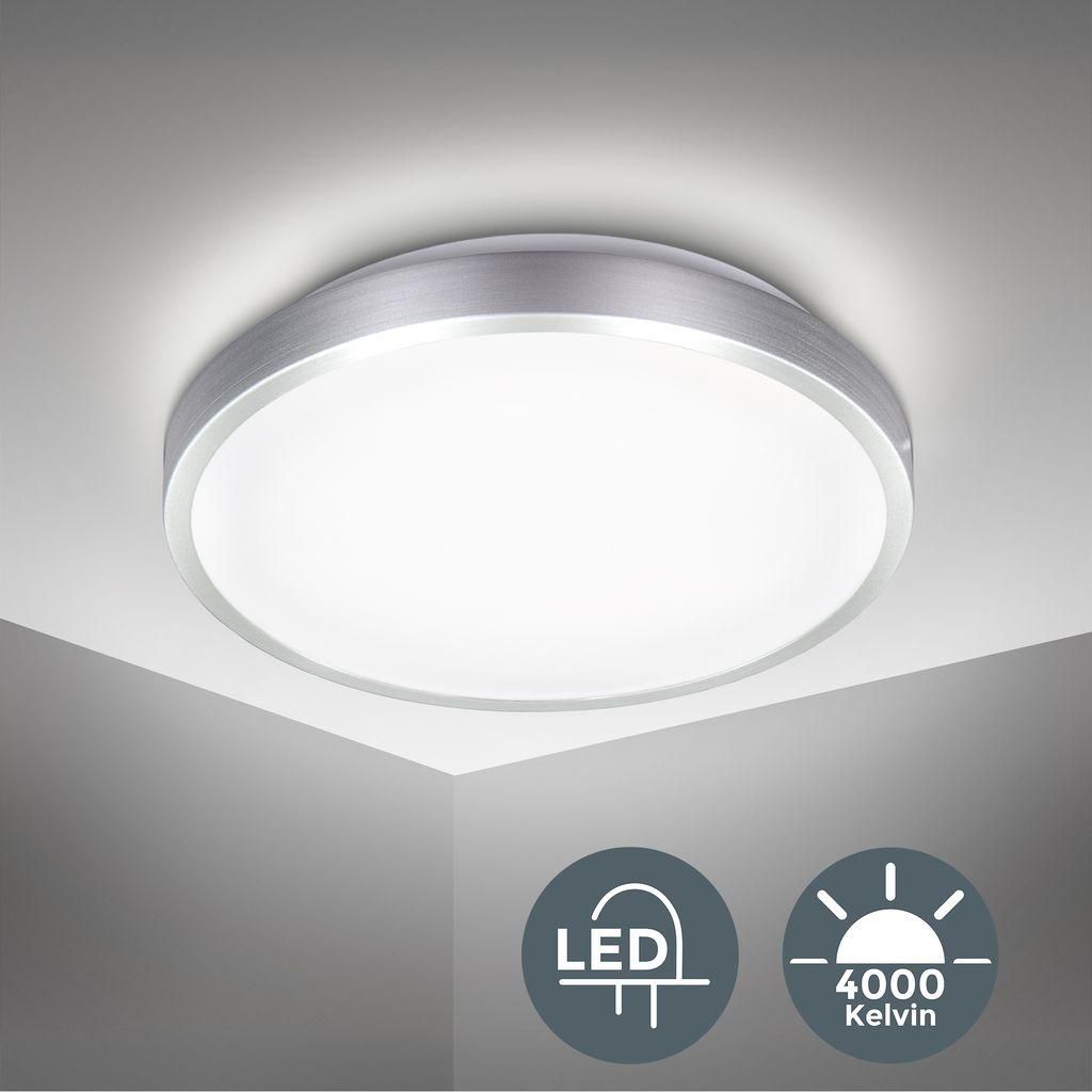 B.K.Licht LED Deckenleuchte Silber/Titan rund Ø29cm 15W Produktbild 