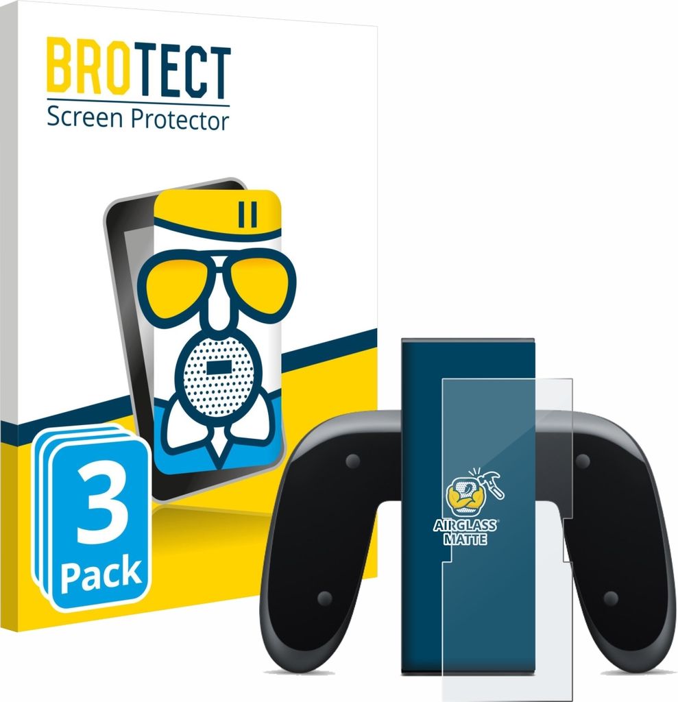 3x BROTECT Entspiegelungs Schutzglas für Nintendo Switch 2 Joy-Con 2-Holder Schutzfolie Panzer Folie Glas Display Schutz matt