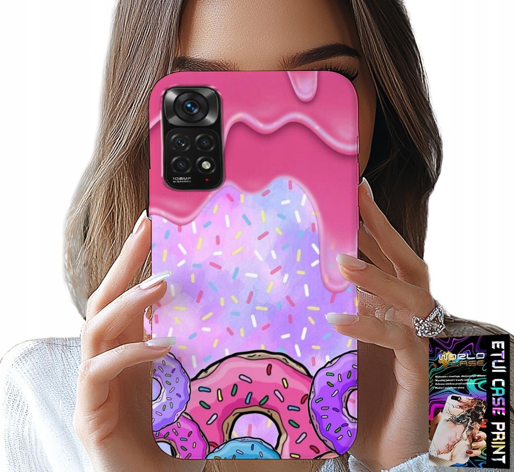Hülle Für Xiaomi Note 11 / 11S - Süsse Donuts Mit Zuckerguss Im Hintergrund + Glas
