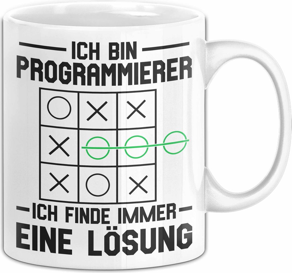 Programmierer Tasse Geschenk Ich Finde Immer Eine Lösung Geburtstag Weihnachten Kaffee-Becher (Weiß)