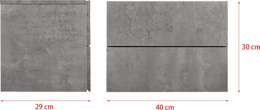 Table de nuit murale Ampfing avec 2 tiroirs pour gagner de la place - 5