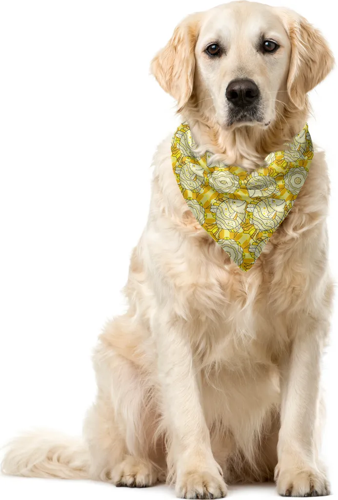 Pet Bandana ABAKUHAUS Yellow Fish | Stile Fashion per Cani 55cm