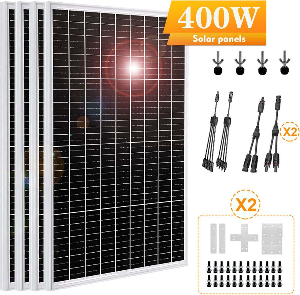 400W Solarpanel Kit Solarmodul Monokristallin Solaranlage Komplettpaket für Wohnmobil Balkon Camping RV