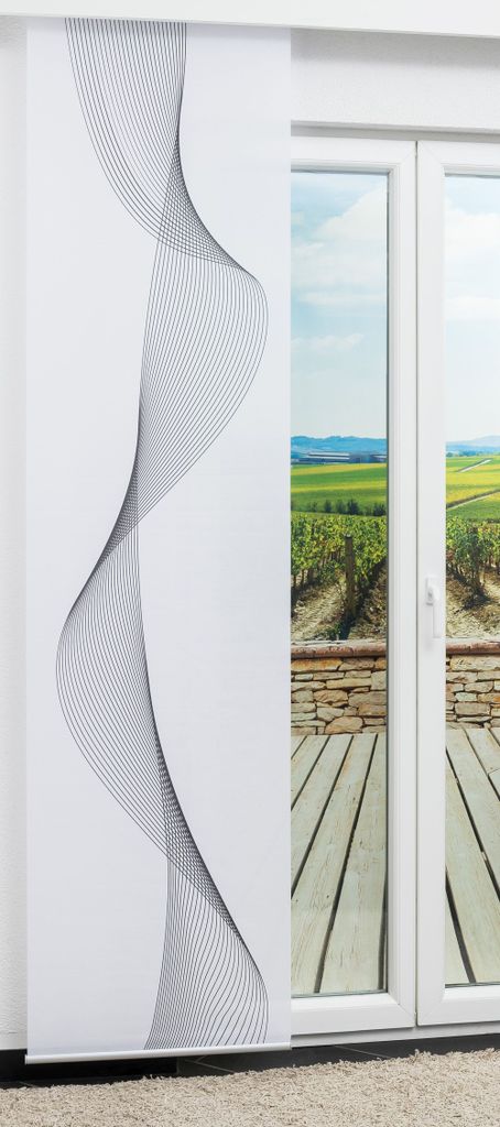 Lysel Schiebegardine Kurvenband in Grau, in der Größe (BxH) 60cm x 245cm