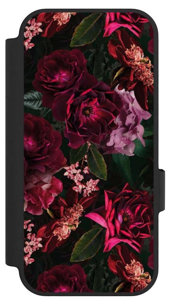 NIVOCASE Klapphülle für Google Pixel 10 Pro Handyhülle aus Kunst Leder NIVOflip schwarz Blumen Blüte Rose