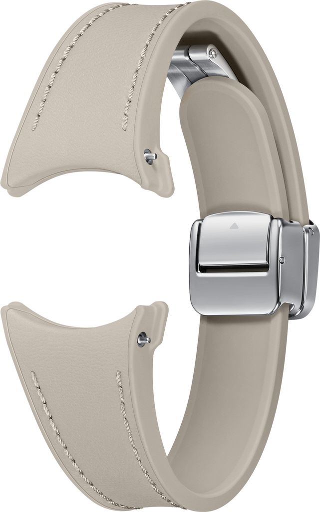 D-Buckle Hybrid Eco-Leather Armband (Slim, S/M), Etoupe Produktbild