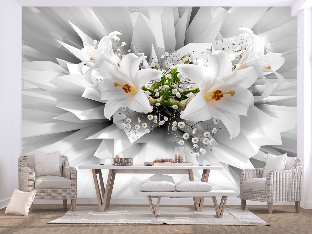 Vlies Fototapete Blumen Lilien 400x280 cm Tapeten Wandtapete XXL 3D Abstrakt b-C-0213-a-a