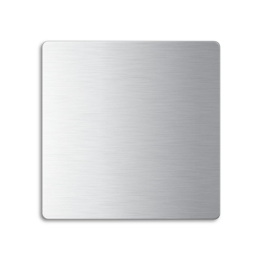 Schild blanko Edelstahl matt gebürstet Format: 85x85 mm Produktbild 
